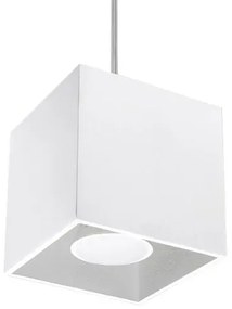 Minimalistyczna lampa wisząca kostka E816-Quas - biały