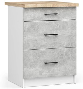 Szafka kuchenna dolna z szufladami w kolorze betonu A1-N10