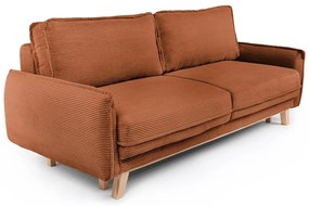 Pomarańczowa sztruksowa rozkładana sofa 218 cm Tori – Bonami Selection