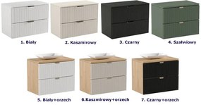 Ryflowana szafka łazienkowa pod umywalkę biały + orzech Jetra