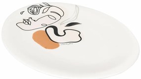 Ceramiczny talerz do serwowania VDE Tivoli 1996 Face to Grey, 38 x 27,5 cm