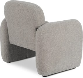 Szary fotel tapicerowany tkaniną boucle L9-W55