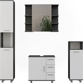 Zestaw mebli łazienkowych antracyt/biały 60.2x33x60.8 ilias