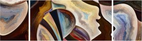 Obraz - Abstrakcja głów (170x50 cm)