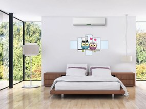 Obraz - Zakochane sowy (125x70 cm)