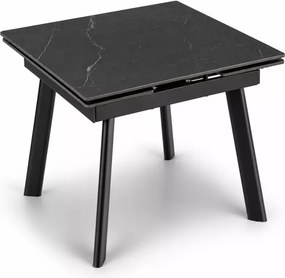 Stół ceramiczny rozkładany Hadson 90–150 cm czarny metal nowoczesny loftowy stół do jadalni