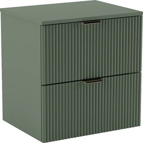 Szafka pod umywalkę WENA, ryflowane fronty, Willy, 60x60x47 cm, Szałwiowa