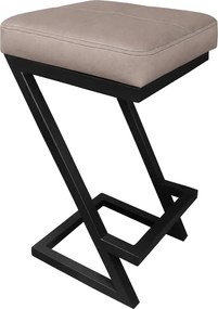 Hoker ZETA krzesło barowe Loft podstawa metalowa : Kolor Stelaża - Czarny , Kolor tkaniny - EKO-SKÓRA - 11D, Typ tkaniny - Eko-skóra