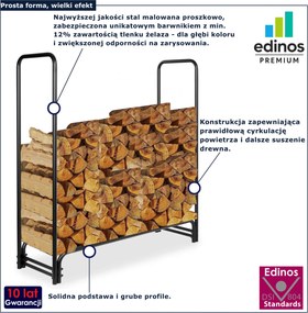 Czarny stojak na drewno do kominka R9-L22