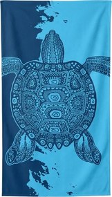Szybkoschnący ręcznik plażowy XXL OCEVA niebieski 150 x 210 cm, 100% mikrofibra