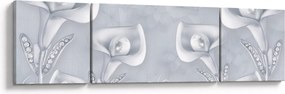 Obraz - Perłowe kwiaty (170x50 cm)
