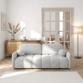 Sofa ZEN Rozkładana Dwuosobowa Szara Szenil Japandi