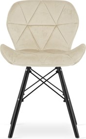 Krzesło LAGO Aksamit - beż / nogi czarne