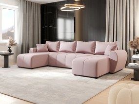 Narożnik BEDANTE MOLISA U Cosmic 14 czarny z funkcją spania Narożnik w kształcie litery U z miejscem do przechowywania Skrzynia na pościel