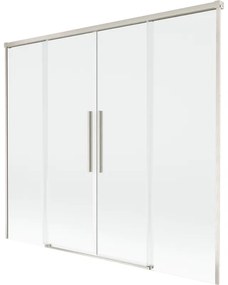 Mexen Rox parawan nawannowy 2-skrzydłowy rozsuwany 170 x 150 cm, transparent, nikiel szczotkowany - 8C9-170-002-97-00