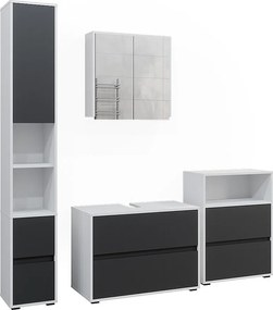 Zestaw mebli łazienkowych biały/antracyt 80x40x58 maltin