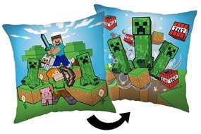 Poduszka dziecięca 40x40 cm Minecraft "Creeper Rush" – Jerry Fabrics