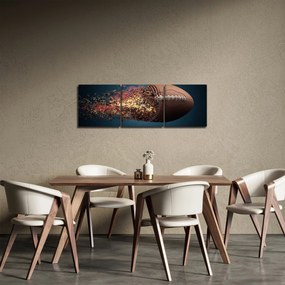 Obraz - Piłka do rugby w akcji (z zegarem) (90x30 cm)