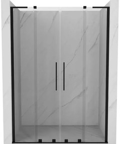 Mexen Velar L Duo drzwi prysznicowe rozsuwane 140 cm, transparent, czarne - 871-140-003-02-70