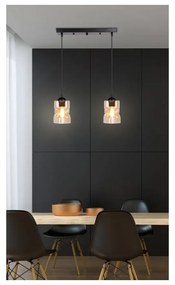 Czarna lampa wisząca ze szklanym kloszem 10x44 cm Felis – Candellux Lighting