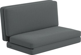 HOMCOM 3-w-1 Składany Fotel Relaksacyjny, Materac dla Gości, Dzielony, Szerokość 138 cm, Ciemnoszary