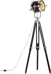 Czarna retro lampa podłogowa regulowana R4-A64