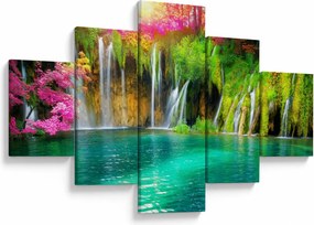 Obraz - Wodospad, Jeziora Plitwickie, Chorwacja (125x70 cm)