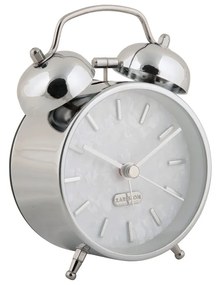 Karlsson 6009CH budzik design srebrny, średnica 12 cm