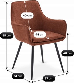 Krzesło Tapicerowane do Jadalni EDRICK Rude Nowoczesne Loft