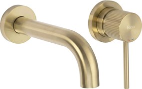 Bateria Umywalkowa Podtynkowa Rea Lungo Stripe Złota Szczotkowana