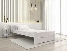 Łóżko IKAROS DOUBLE 90 x 200 cm, białe Stelaż: Ze stelażem listwowym elastycznym, Materac: Materac Coco Maxi 20 cm