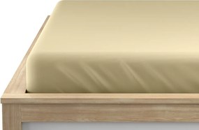 PrzytulneMieszkanie.pl Prześcieradło jersey z lycrą jasnożółte 90 x 200 cm