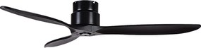 Wentylator sufitowy MISTRAL w nowoczesnym stylu - silnik pr?du sta?ego - 24W SMD LED - Kselect - pilot - bez ?wiat?a - 3 ?opatki - ø132 cm - stal i drewno - czarny