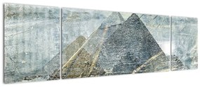 Obraz - Piramidy w niebieskim filtrze (170x50 cm)