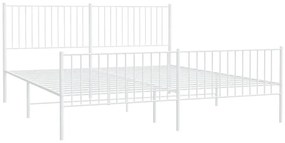 Białe metalowe łóżko 200x200 cm - Fiver