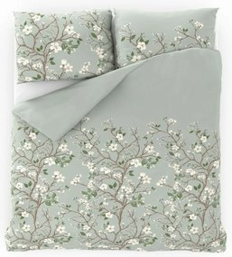 Pościel satynowa Wiosna zielony, 140 x 200 cm, 70 x 90 cm