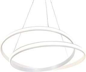 Nowoczesna lampa wisząca biała 74 cm z wbudowanym ściemnianym LED - Rowan