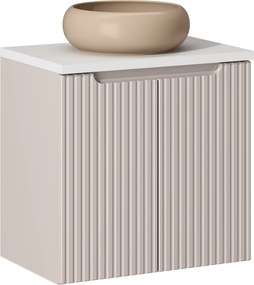Szafka 2-drzwiowa Nova 60 cm z umywalką Wiki, kaszmir mat/biały mat