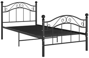 Metalowe czarne pojedyncze łózko 90x200 cm D9-Z08