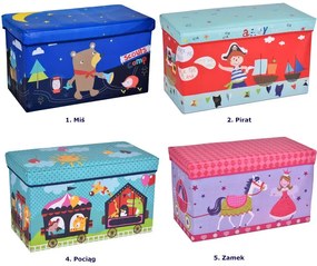 Pufa z pojemnikiem na zabawki miś B5-N41