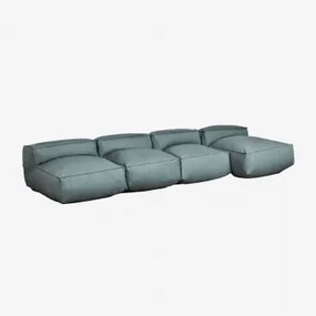 Modułowa Sofa Z Szezlongiem 4-częściowa Dojans Éter Zieleń - Sklum
