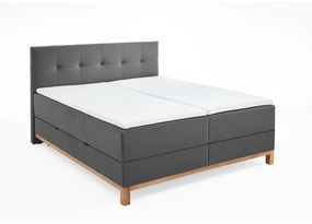 Ciemnoszare łóżko boxspring ze schowkiem 160x200 cm Catania − Meise Möbel