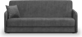 Sofa z Funkcją Spania PORTO Wersalka Rozkładana Dwuosobowa Szara Welurowa Nowoczesna do Salonu