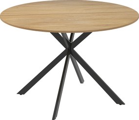 HOMCOM Okrągły Stół Jadalniany dla 4 Osób, Stół Kuchenny w Stylu Przemysłowym z Nogami Stalowymi, do Jadalni, Kuchni, Dąb