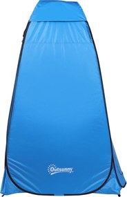 Outsunny Namiot kempingowy 2w1 Prysznic i Toaleta Pop-Up Wewnętrzna kieszeń Niebieski Poliester | Aosom PL