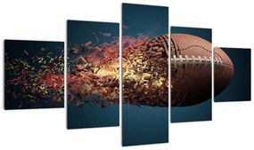 Obraz - Piłka do rugby w akcji (125x70 cm)