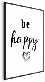 Plakat Be happy 29,7x42 cm z ramą czarną bez marginesu ARTGEIST B