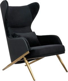 Welurowy fotel wypoczynkowy w stylu glamour Hampton Velvet