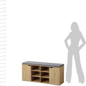 Szafka na buty z siedziskiem, 103 x 30,5 x 48 cm