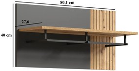 Wieszak z półką do przedpokoju grafit + dąb evok Z6-A27